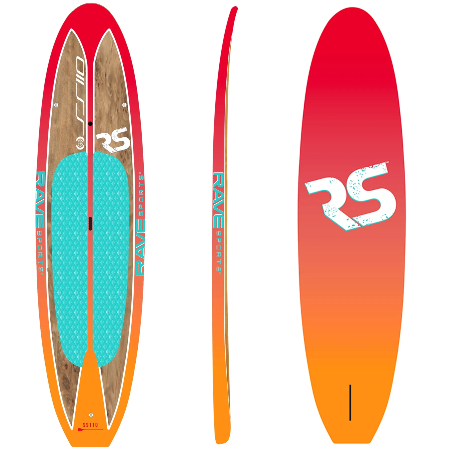 Rave Sports Sunburst Sunset Orange Shoreline Stand-Up Paddle Board