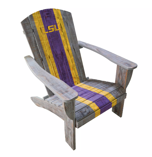 Imperial Louisiana State University Wood Adirondack Chair