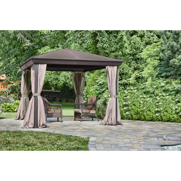 Gazebo Penguin Venus 10′ x 10′ with Metal Roof /Brown