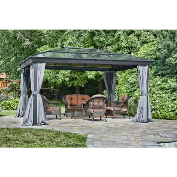 Gazebo Penguin Venus 12′ x 16' with Metal Roof /Gray