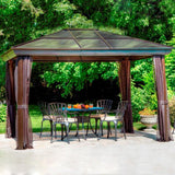 Gazebo Penguin Venus 10′ x 12' with Metal Roof /Brown