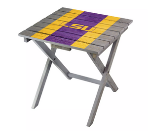 Imperial Louisiana State University Folding Adirondack Table