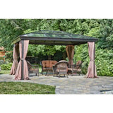 Gazebo Penguin Venus 12′ x 16' with Metal Roof /Brown