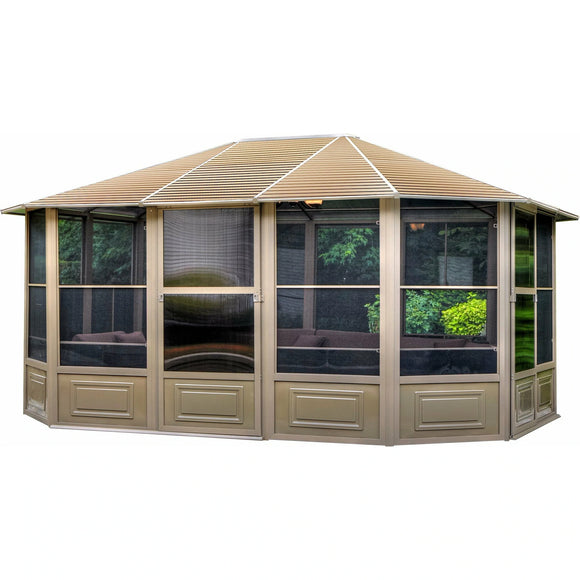 Gazebo Penguin Florence Solarium 12′ x 15′ with Metal roof /Sand