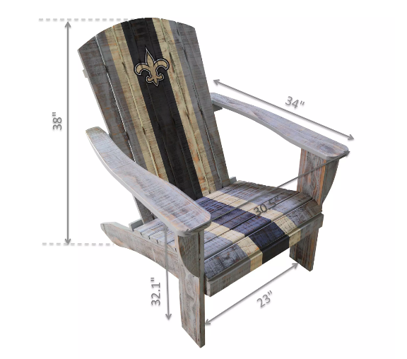 Imperial New Orleans Saints Wood Adirondack Chair