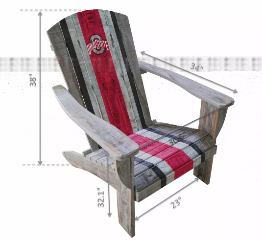 Imperial Ohio State Wood Adirondack Chair