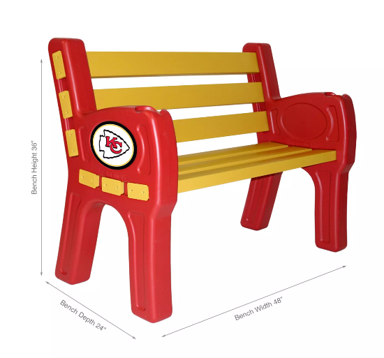 Imperial Kansas City Chiefs Park Bench