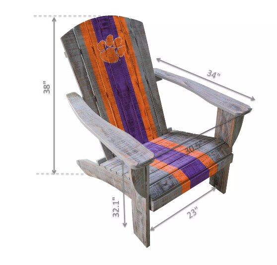 Imperial Clemson University Wood Adirondack Chair