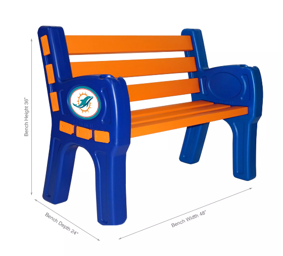 Imperial Miami Dolphins Park Bench