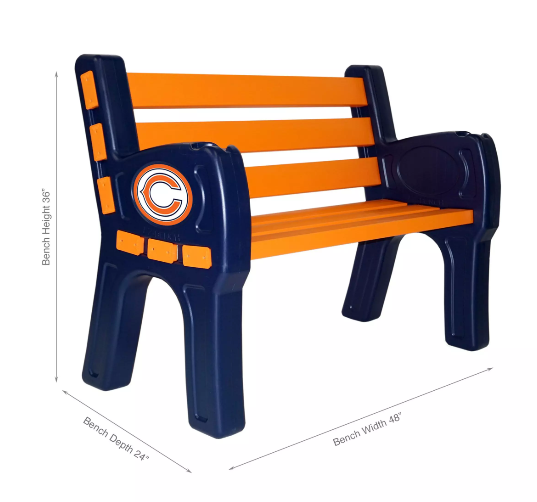 Imperial Chicago Bears Park Bench