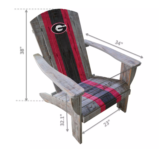 Imperial University Of Georgia Wood Adirondack Chair