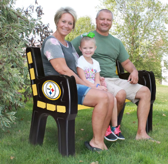 Imperial Pittsburgh Steelers Park Bench