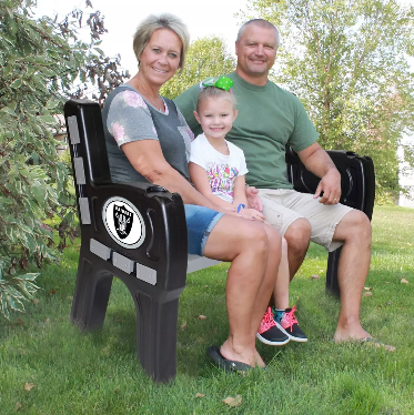 Imperial Las Vegas Raiders Park Bench