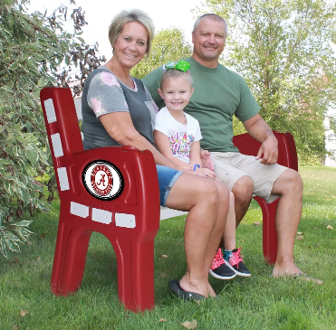 Imperial University Of Alabama Park Bench