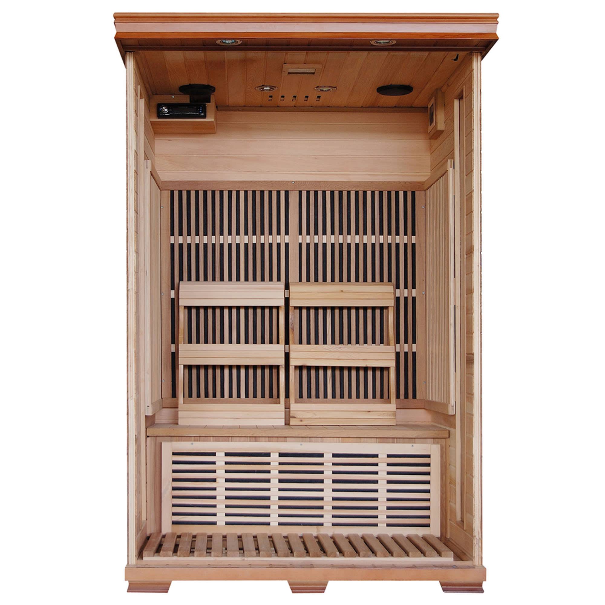 HeatWave Yukon 2-Person Cedar Deluxe Infrared Sauna with 6 Carbon Heaters