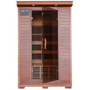 HeatWave Yukon 2-Person Cedar Deluxe Infrared Sauna with 6 Carbon Heaters