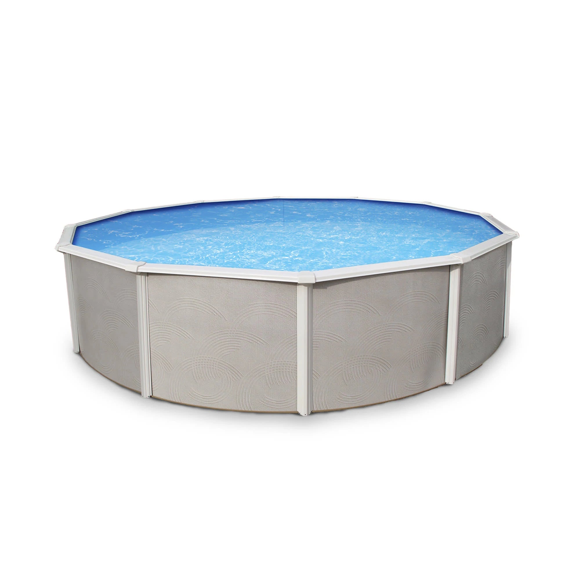 Blue Wave 24' Belize 52" Round Steel Wall Above Ground Pool w/ 6-in Top Rail