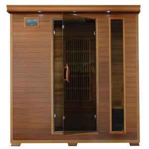 HeatWave Klondike 4-Person Cedar Infrared Sauna with Chromotherapy Lighting