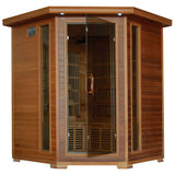 HeatWave Whistler 4-Person Cedar Corner Infrared Sauna with 10 Carbon Heaters