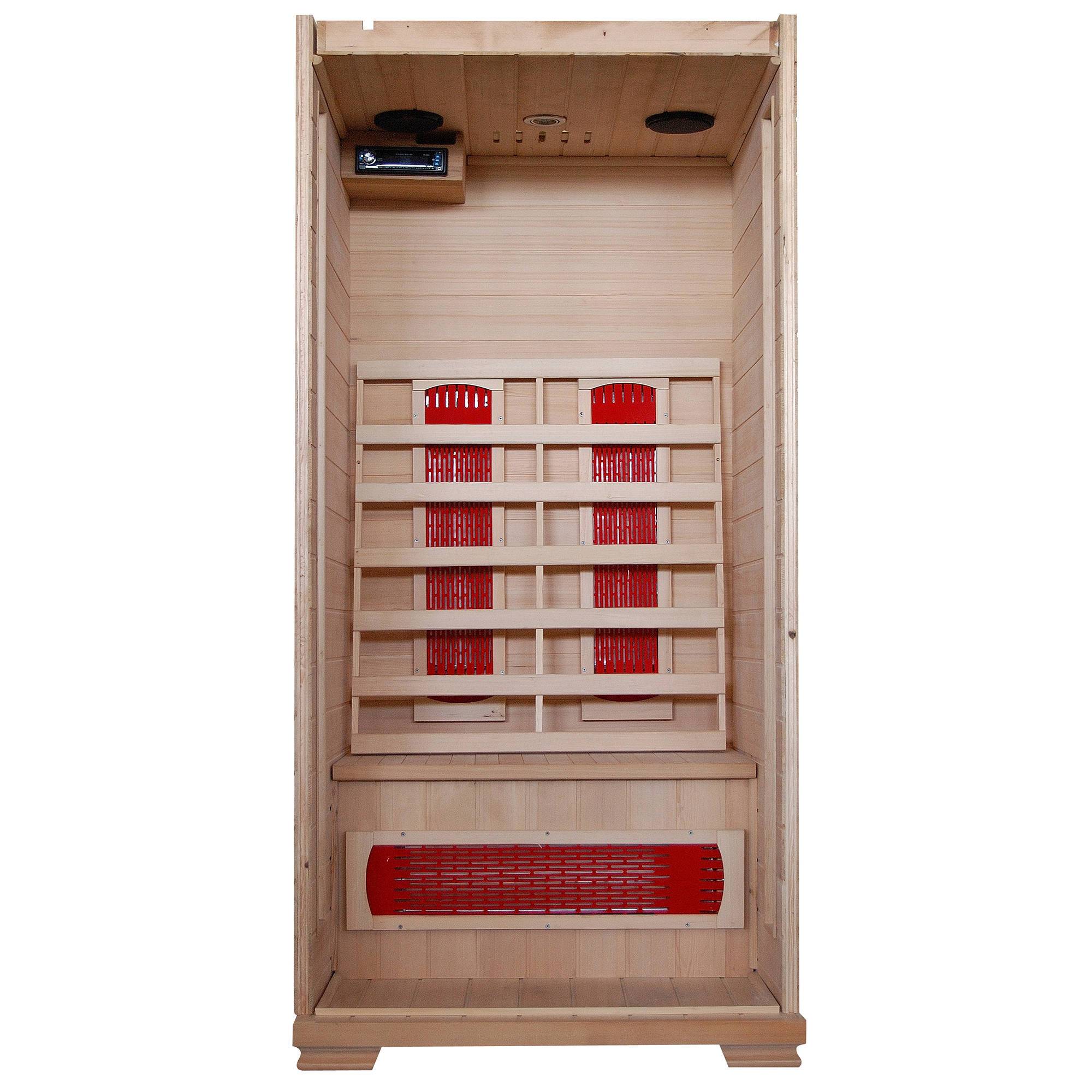 HeatWave Buena Vista 1-2 Person Hemlock Infrared Sauna with 3 Ceramic Heaters