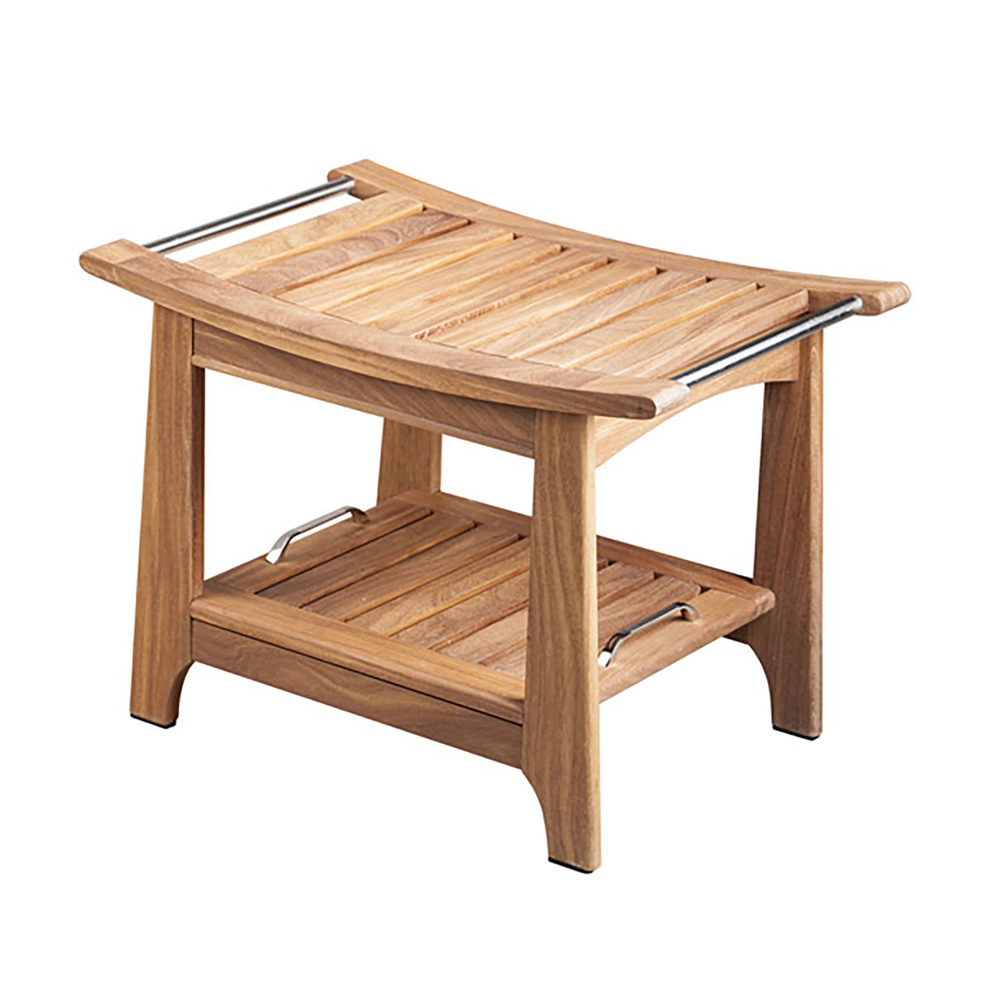 HeatWave Teak Shower & Sauna Bench with Storage