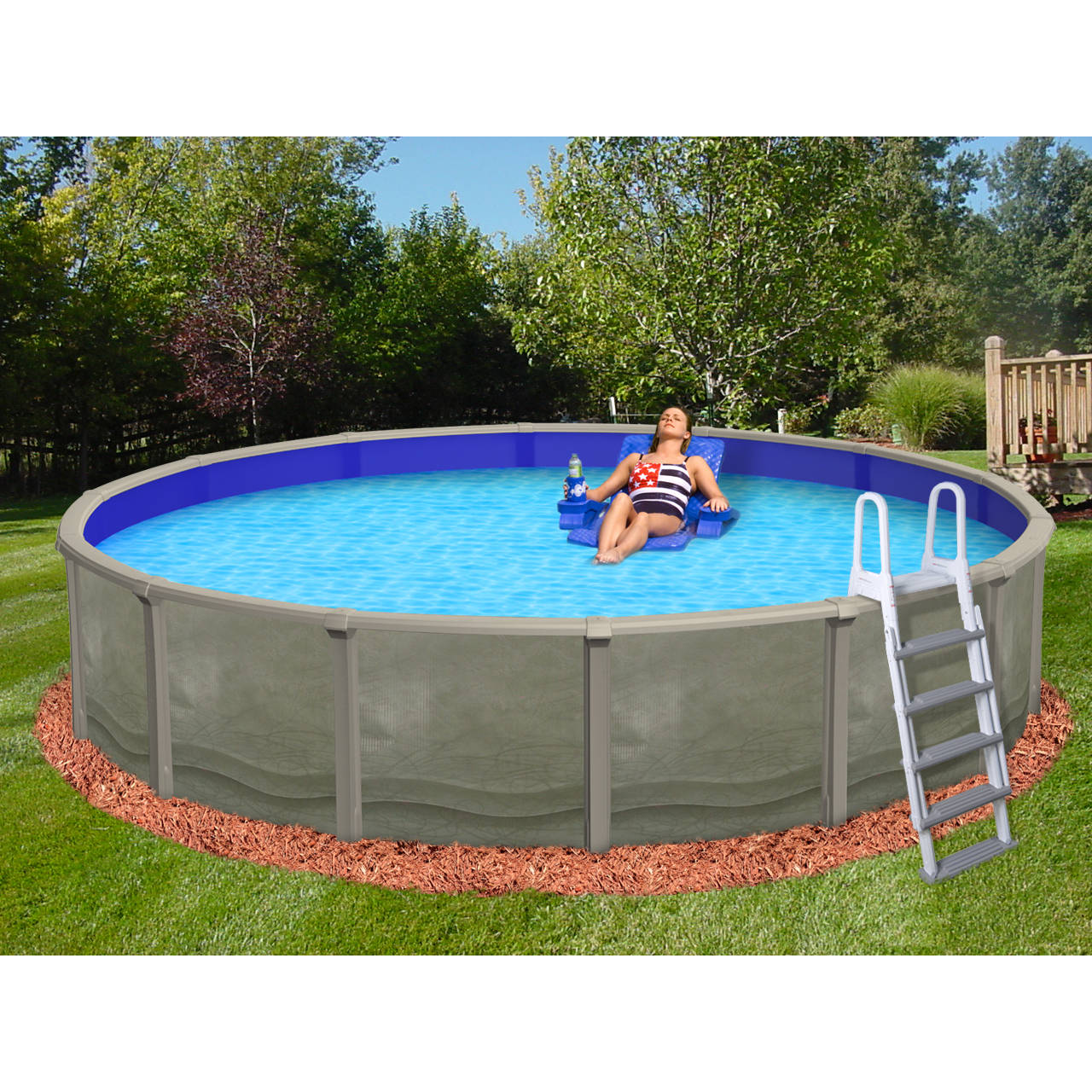 Blue Wave 18' TRINITY Steel Wall Pool w/ 7-in Top Rail