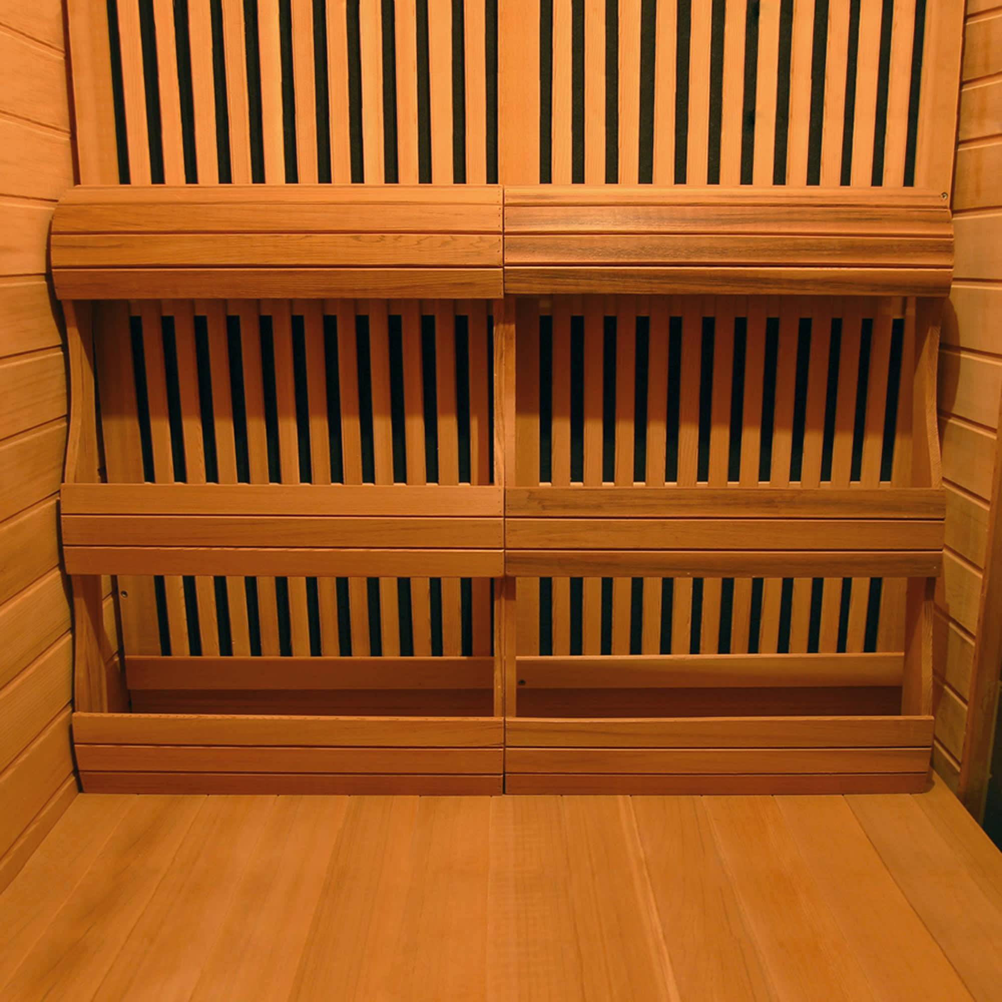 HeatWave Whistler 4-Person Cedar Corner Infrared Sauna with 10 Carbon Heaters